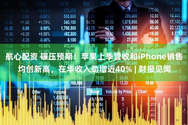 航心配资 碾压预期！苹果上季营收和iPhone销售均创新高，在华收入劲增近40% | 财报见闻